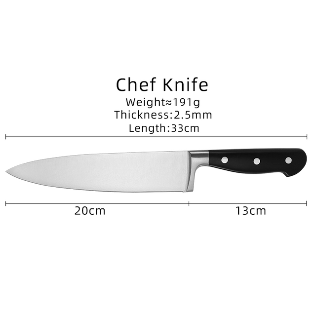 Couteau de chef de chef en acier inoxydable unique