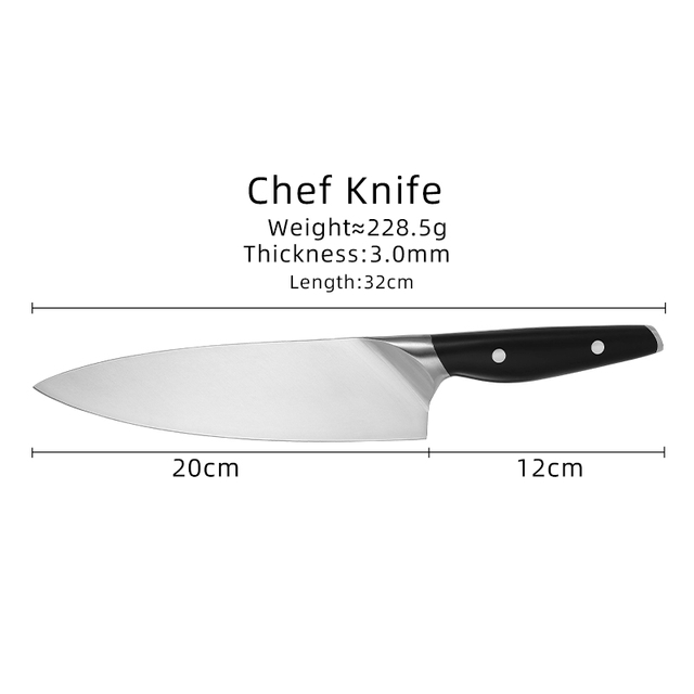 Couteau de chef en acier inoxydable de 8 pouces