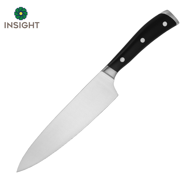Couteau de chef avec têtes à double acier inoxydable