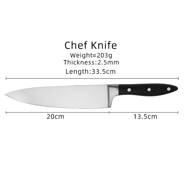 Couteau de chef à lame ultra-affichée