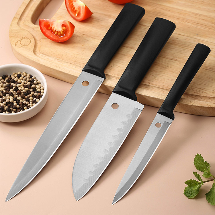 Sable 3pcs Kitchen Knife Ensembles avec des trous
