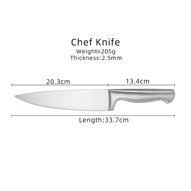 Conception de couteau de chef à poignée ergonomique
