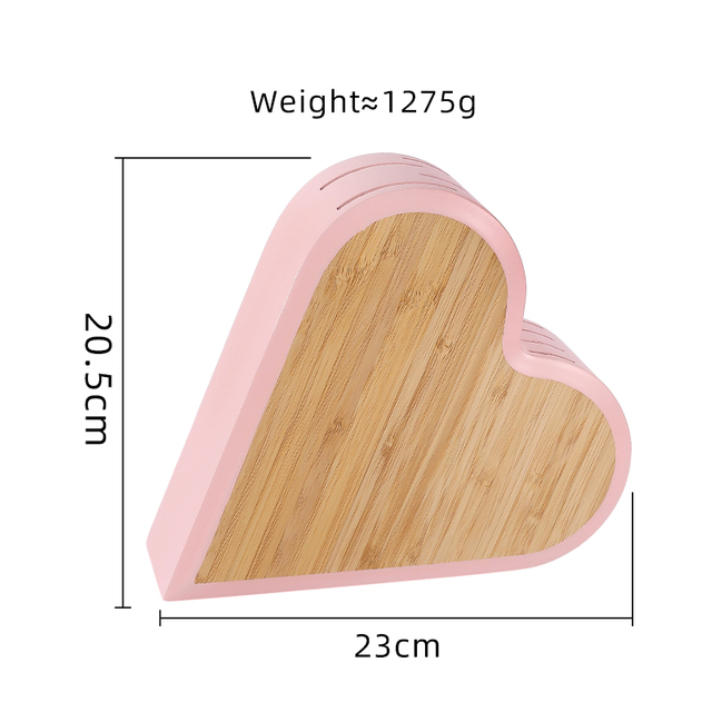 Bloque de couteau en bambou support rose