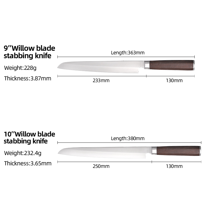 Cuchillo apuñalado con mango de madera