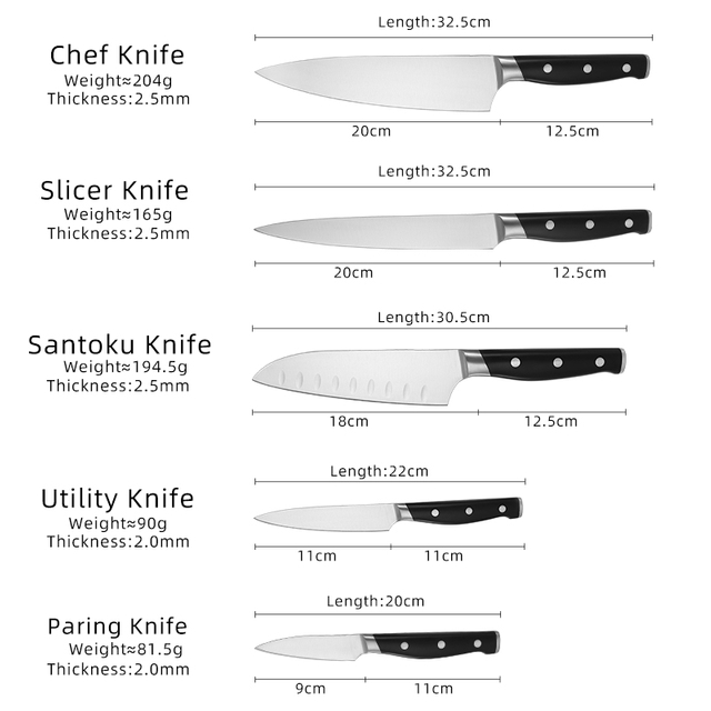 3CR13 Cuchillo con mango de ABS